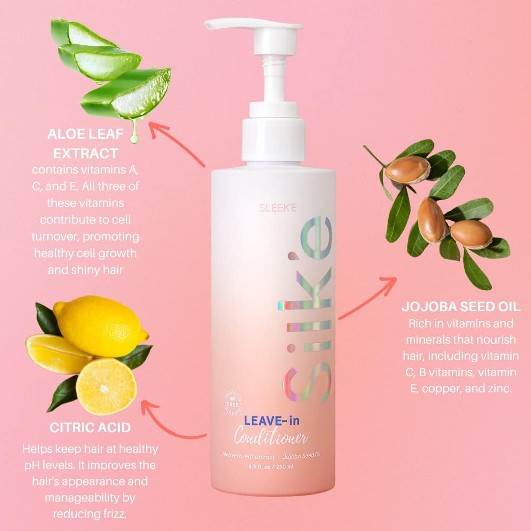 Silk'e Repair Leave-In Conditioner with Jojoba Oil, Aloe Leaf Extract, Prevent Breakage, Support Healthy Hair, All Hair Types, 250ml / 8.5oz